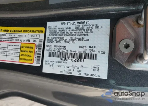 2016 Ford Mustang z USA, uszkodzony, nr VIN 1FA6P8TH9G5260311